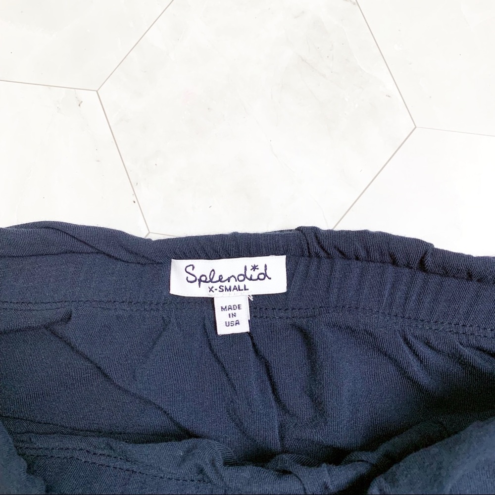 Splendid Ruched Side Mini Skirt Navy XS - Picture 7 of 8